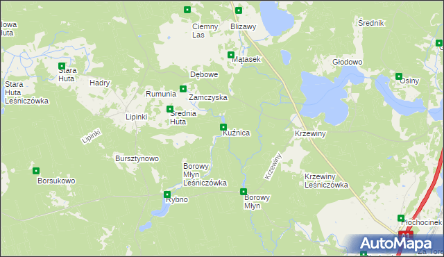 mapa Kuźnica gmina Warlubie, Kuźnica gmina Warlubie na mapie Targeo