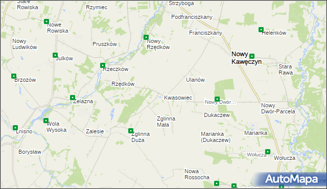 mapa Kwasowiec, Kwasowiec na mapie Targeo