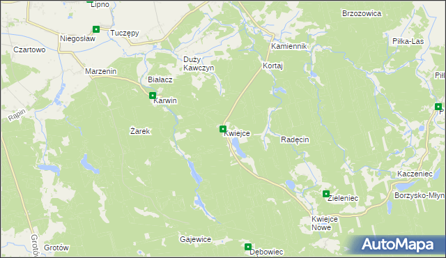 mapa Kwiejce, Kwiejce na mapie Targeo