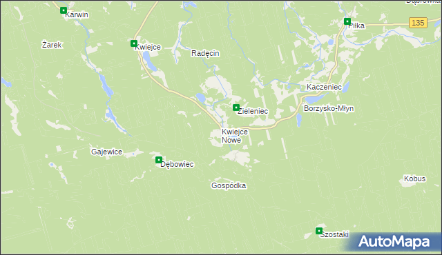 mapa Kwiejce Nowe, Kwiejce Nowe na mapie Targeo