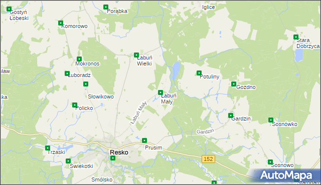 mapa Łabuń Mały, Łabuń Mały na mapie Targeo