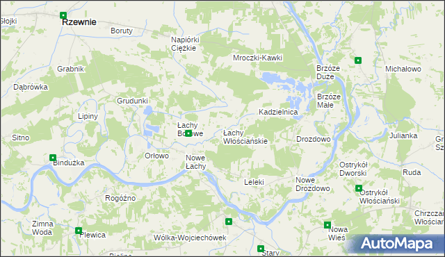 mapa Łachy Włościańskie, Łachy Włościańskie na mapie Targeo