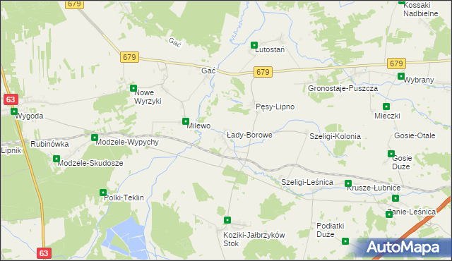 mapa Łady-Borowe, Łady-Borowe na mapie Targeo