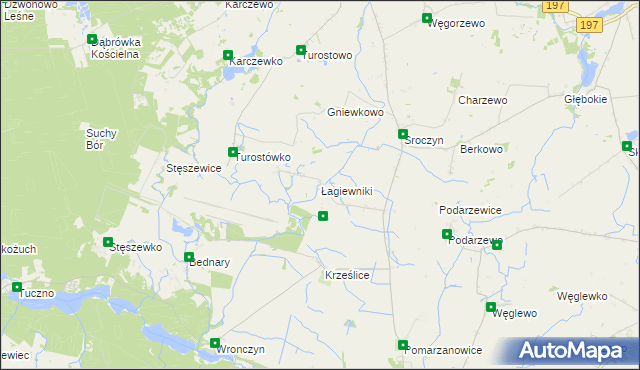 mapa Łagiewniki gmina Pobiedziska, Łagiewniki gmina Pobiedziska na mapie Targeo