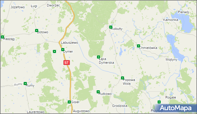 mapa Łąka Dymerska, Łąka Dymerska na mapie Targeo