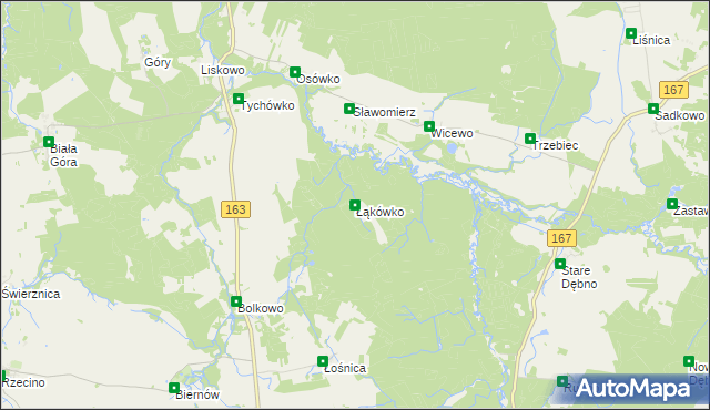 mapa Łąkówko, Łąkówko na mapie Targeo