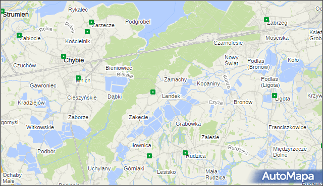 mapa Landek, Landek na mapie Targeo