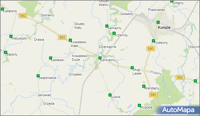 mapa Łankiejmy, Łankiejmy na mapie Targeo