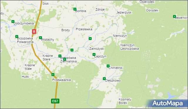 mapa Łapczyn, Łapczyn na mapie Targeo