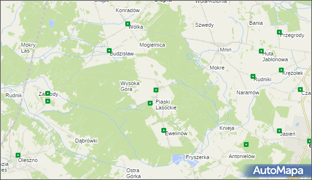 mapa Lasocin gmina Łopuszno, Lasocin gmina Łopuszno na mapie Targeo