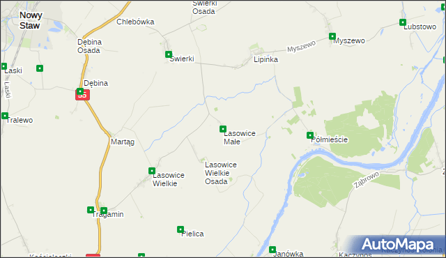 mapa Lasowice Małe gmina Malbork, Lasowice Małe gmina Malbork na mapie Targeo