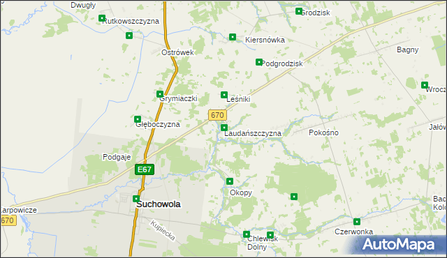 mapa Laudańszczyzna, Laudańszczyzna na mapie Targeo