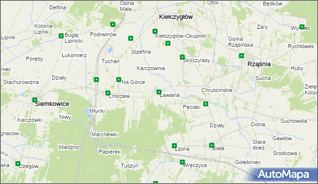 mapa Ławiana, Ławiana na mapie Targeo