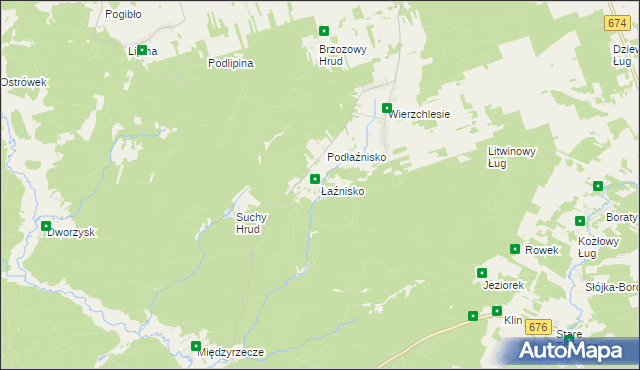 mapa Łaźnisko, Łaźnisko na mapie Targeo