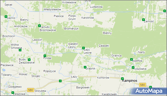 mapa Łazy Leśne, Łazy Leśne na mapie Targeo