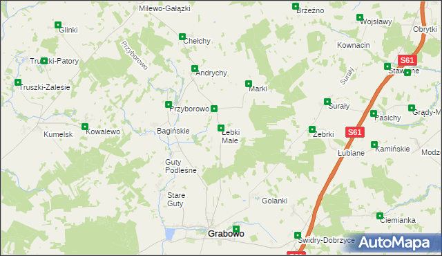 mapa Łebki Małe, Łebki Małe na mapie Targeo