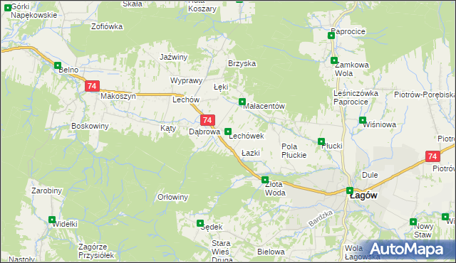 mapa Lechówek, Lechówek na mapie Targeo