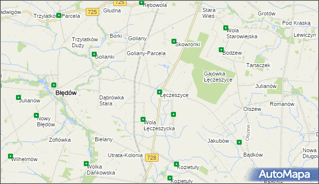 mapa Łęczeszyce, Łęczeszyce na mapie Targeo