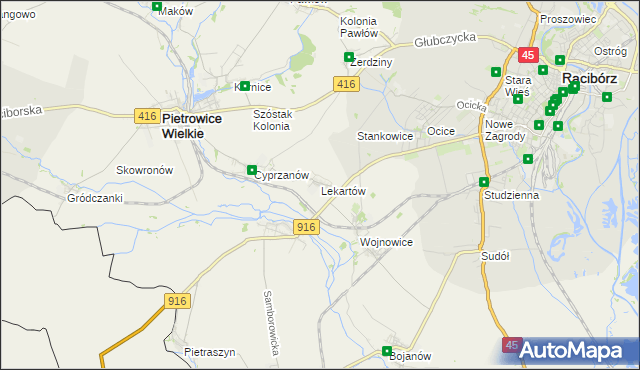 mapa Lekartów, Lekartów na mapie Targeo