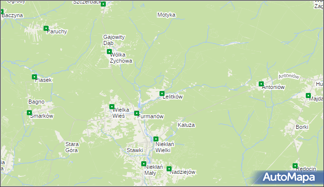 mapa Lelitków, Lelitków na mapie Targeo