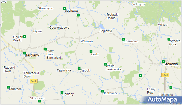 mapa Łęsk, Łęsk na mapie Targeo