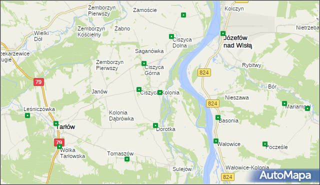 mapa Leśne Chałupy, Leśne Chałupy na mapie Targeo