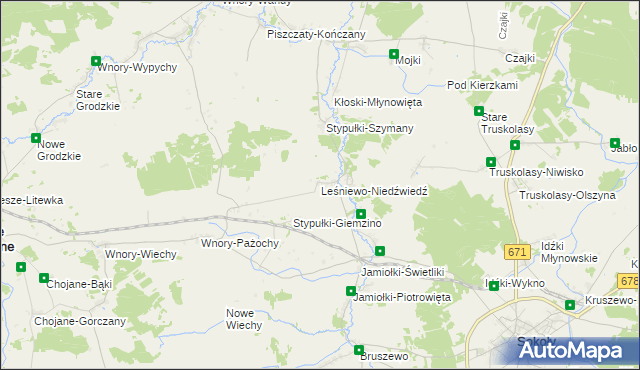 mapa Leśniewo-Niedźwiedź, Leśniewo-Niedźwiedź na mapie Targeo