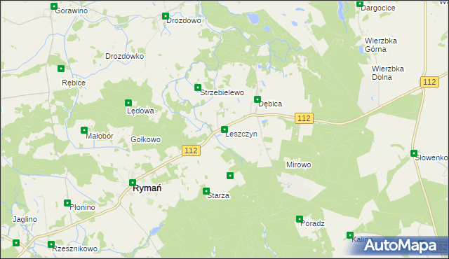 mapa Leszczyn, Leszczyn na mapie Targeo