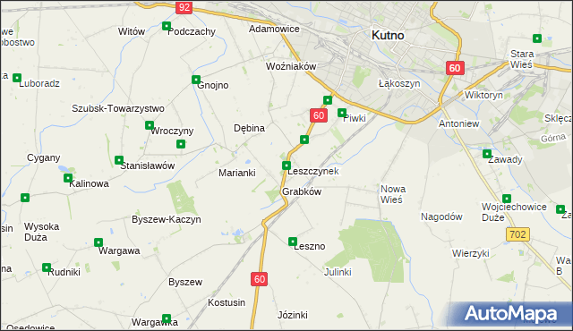mapa Leszczynek, Leszczynek na mapie Targeo