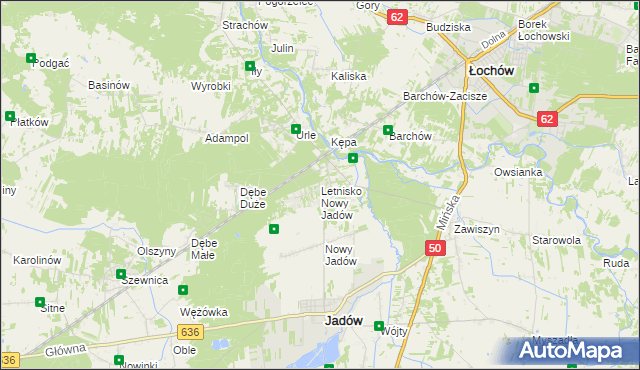 mapa Letnisko Nowy Jadów, Letnisko Nowy Jadów na mapie Targeo