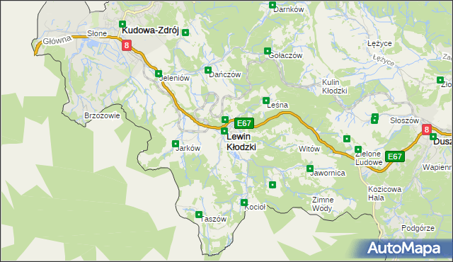 mapa Lewin Kłodzki, Lewin Kłodzki na mapie Targeo