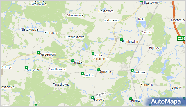 mapa Ligota Strupińska, Ligota Strupińska na mapie Targeo