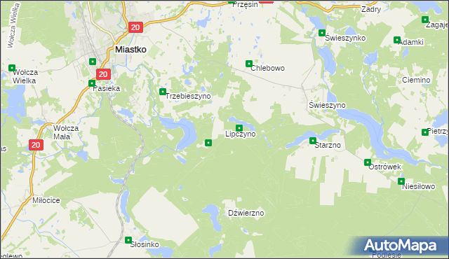 mapa Lipczyno, Lipczyno na mapie Targeo