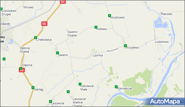 mapa Lipinka gmina Nowy Staw, Lipinka gmina Nowy Staw na mapie Targeo