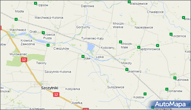 mapa Lipka gmina Szczytniki, Lipka gmina Szczytniki na mapie Targeo