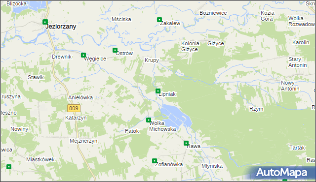 mapa Lipniak gmina Michów, Lipniak gmina Michów na mapie Targeo