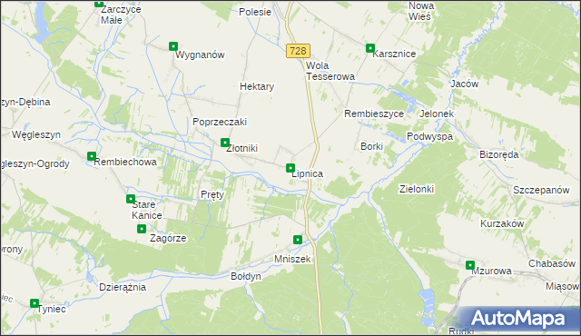 mapa Lipnica gmina Małogoszcz, Lipnica gmina Małogoszcz na mapie Targeo