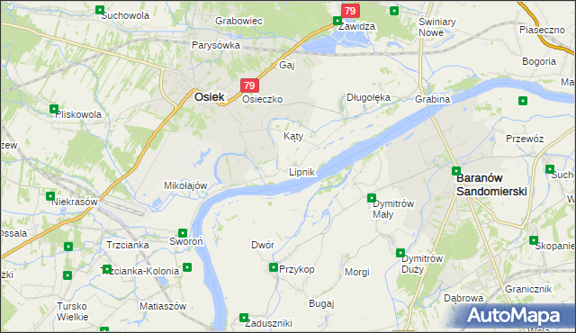 mapa Lipnik gmina Osiek, Lipnik gmina Osiek na mapie Targeo