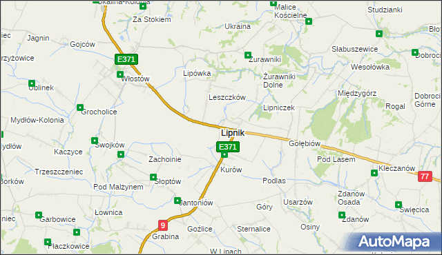 mapa Lipnik powiat opatowski, Lipnik powiat opatowski na mapie Targeo