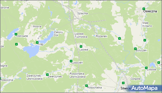 mapa Lipowa Leśniczówka, Lipowa Leśniczówka na mapie Targeo