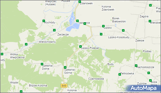 mapa Lipsko-Polesie, Lipsko-Polesie na mapie Targeo