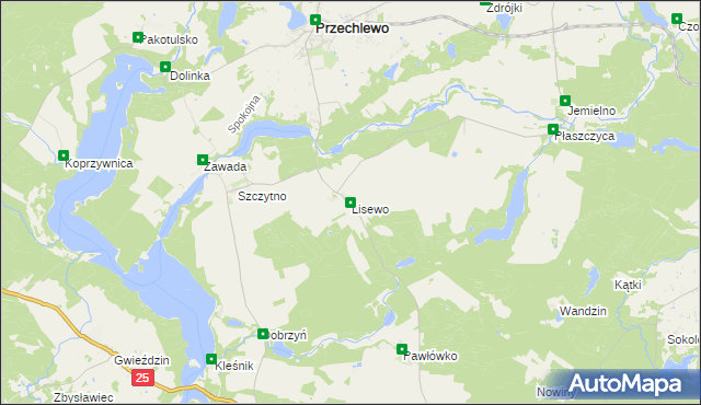 mapa Lisewo gmina Przechlewo, Lisewo gmina Przechlewo na mapie Targeo