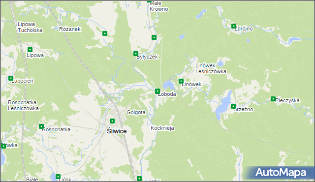 mapa Łoboda gmina Śliwice, Łoboda gmina Śliwice na mapie Targeo