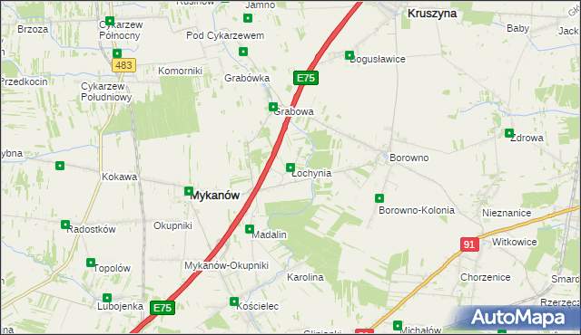 mapa Łochynia, Łochynia na mapie Targeo