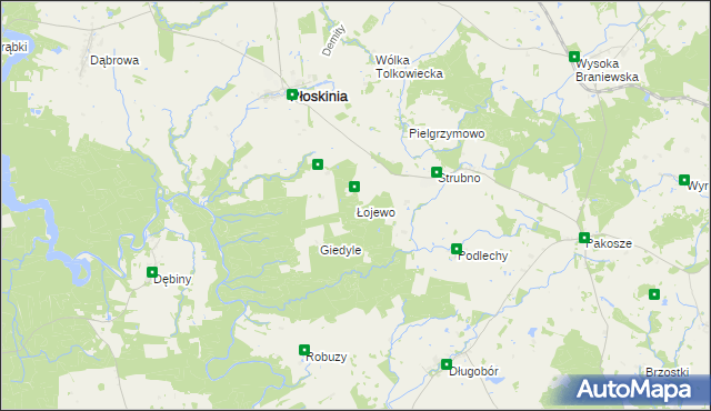 mapa Łojewo gmina Płoskinia, Łojewo gmina Płoskinia na mapie Targeo