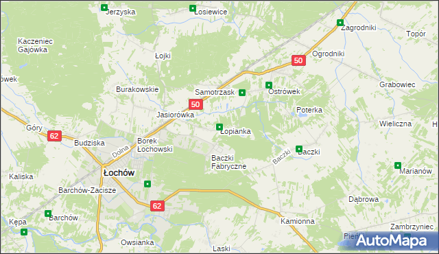 mapa Łopianka, Łopianka na mapie Targeo