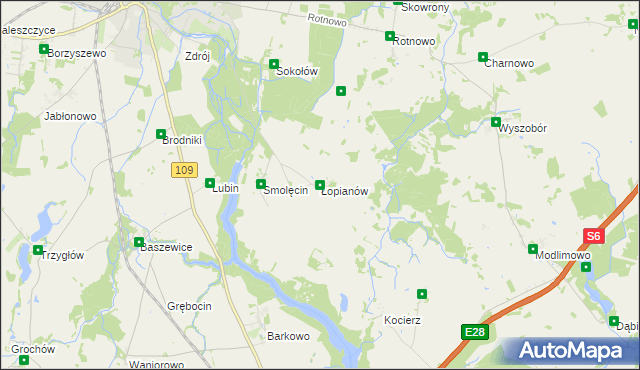 mapa Łopianów, Łopianów na mapie Targeo