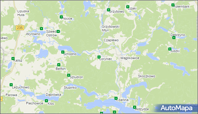 mapa Loryniec, Loryniec na mapie Targeo