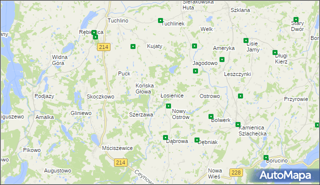 mapa Łosienice, Łosienice na mapie Targeo