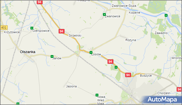 mapa Łosiów, Łosiów na mapie Targeo